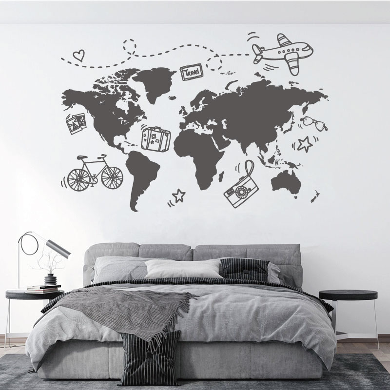 Office Furniture World - Go Travel 세계 지도 벽 스티커,