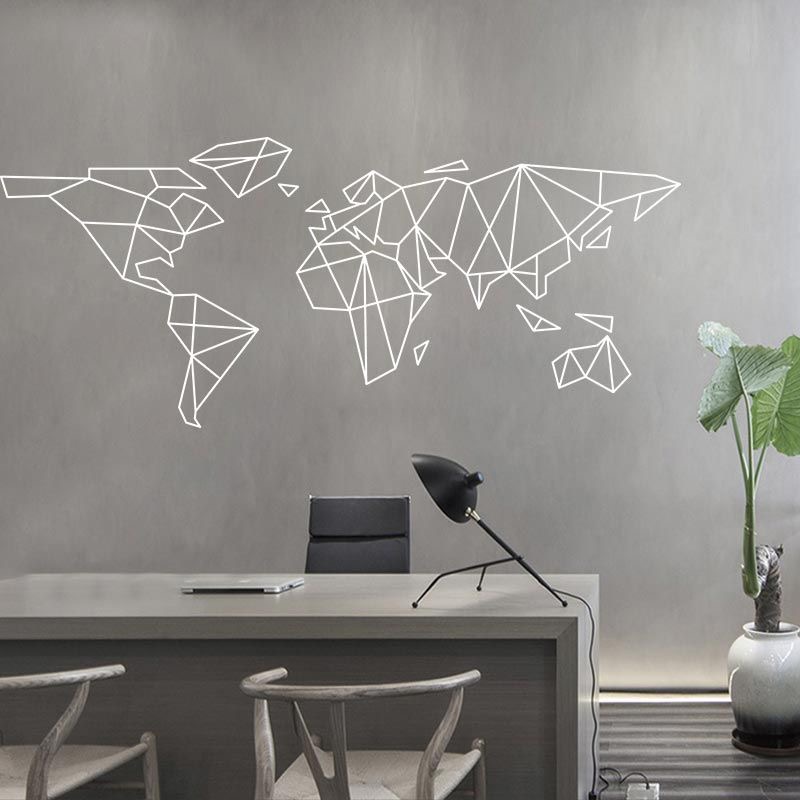 기하학적 세계지도 벽 스티커 침실 장식 스티커 홈 거실 - Office Furniture World 리뷰 및 가격