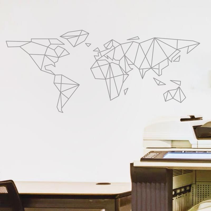 기하학적 세계지도 벽 스티커 침실 장식 스티커 홈 거실 - Office Furniture World 리뷰 및 가격