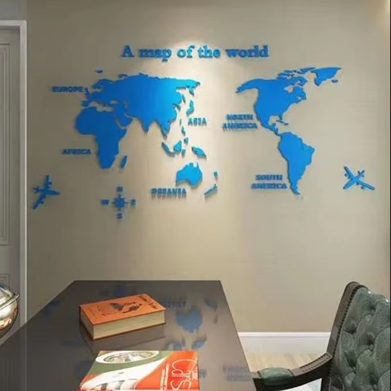 현대 세계지도 아크릴 3D 벽 스티커 홈 거실 침실 배 - Office Furniture World 리뷰 및 가격