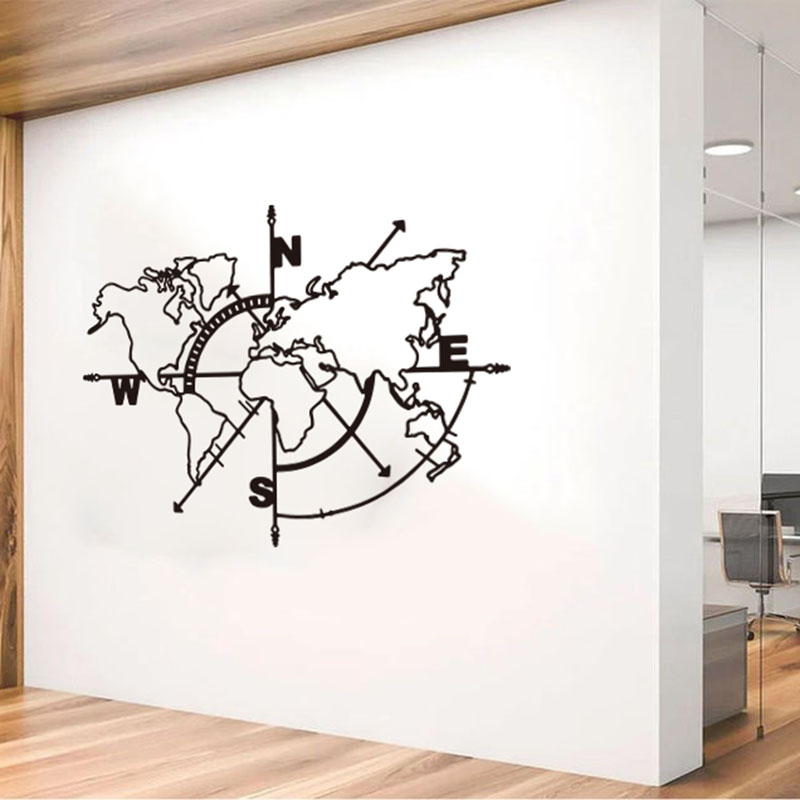 대형 세계지도 나침반 자동차 벽 스티커, 사무실 교실  - Office Furniture World 리뷰 및 가격