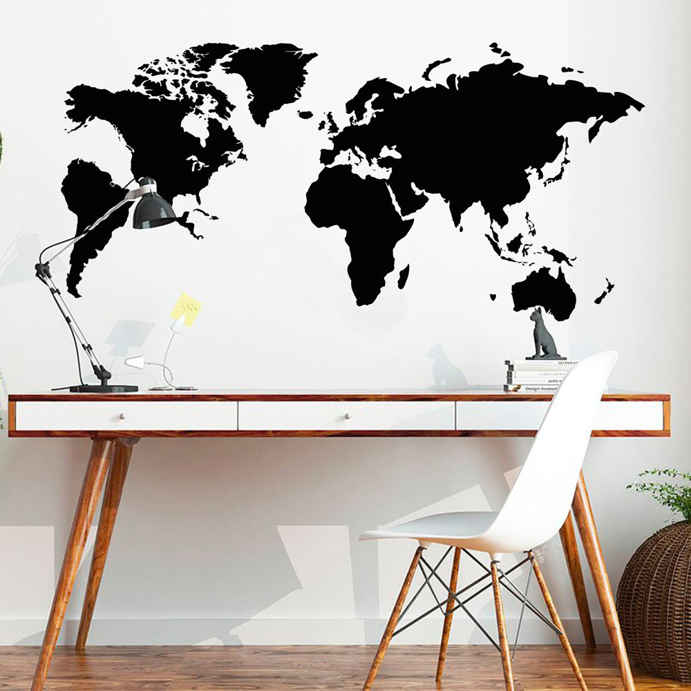2021 새로운 세계지도 벽 스티커 사무실 장식 거실  - Office Furniture World 리뷰 및 가격